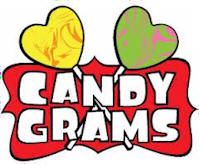 the logo for candy crams is shown in red, yellow and green with hearts