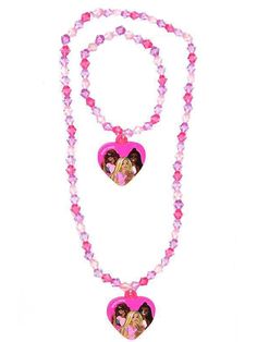 PRICES MAY VARY. SPARKLE AND SHINE: This set features a heart pendant necklace and matching bangle bracelet adorned with colorful gemstones for playtime glamour. FOR AGES 3+: Young fashionistas can mix and match the necklace and bracelet to create stylish looks while exploring imagination and self-expression. SAFE AND DURABLE: Made from lightweight and kid-safe materials, these accessories are designed to withstand enthusiastic play without breaking easily. EASY ON AND OFF: The necklace has an a Barbie Heart Necklace, Barbie Branding, Barbie Necklace, Pink Jewelry Set, Heart Jewelry Set, Colorful Gemstones, Plastic Jewelry, Jewelry Images, Necklace And Bracelet