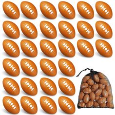 PRICES MAY VARY. Sufficient quantity: comes with 40 pieces of brown mini footballs, like real footballs, have vivid designs and are made of elastic foam, which are cute and fun to play; Sufficient quantity can meet your playing needs, especially for those sports enthusiasts Wonderful design: featuring classic colors and vivid shape, these foam sports balls are eye-catching and attractive, which are easy to attract the interest of people, allowing them to enjoy their favorite sports games and dai Football Treat Bags, Football Party Treats, Football Treats, Football Party Favors, Super Bowl Decorations, Football Party Supplies, Valentine Party Favors, Mini Football, Football Theme Party