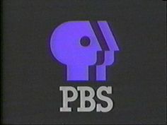 the logo for pbs is shown in purple