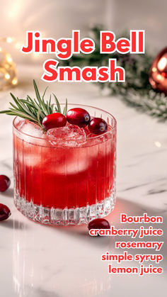 Jingle Bell Smash Christmas Jingle Juice, Christmas Drinks Bourbon, Christmas Bourbon Drinks, Christmas Cocktails Bourbon, Burbon Drinks, Jameson Whiskey Drinks, Jameson Cocktails, Special Cocktails, French 75 Recipe