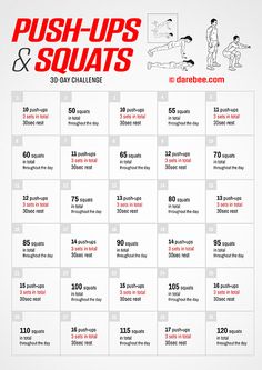 a calendar with instructions for how to do squats and squat squats in 30 days