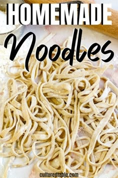 homemade noodles are ready to be cooked in the oven and served on a white plate