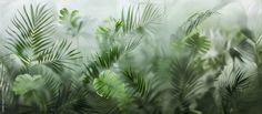 green leaves are seen through the window in this blurry photo, which is also part of a wallpaper