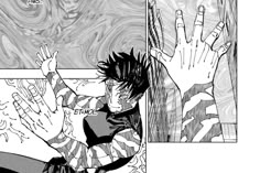 an image of a comic page with two people in the background and one holding his hand up