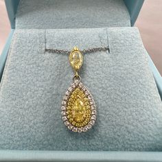 Excited to share the latest addition to my #etsy shop: 0.92Ct Teardrop Diamond Pendant Necklace, Pear Cut Fancy Yellow Diamond Necklace for Ladies 14k White Gold, Pear Shape Halo Diamond Necklace https://etsy.me/3XjeDAr #diamond #pear #doublehalo #artdeco #whitegold #w Yellow Diamond Necklace, Teardrop Diamond, Anniversary Bands