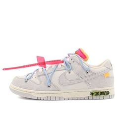 Nike OFF-WHITE x Dunk Low The 50 NO.38 DJ0950-113 – TELATAPA Off-white Shoes, Nike Dunks Off White, Off White Shoes Women, Dunks Off White, Colorful Nikes, Off White Nike Shoes, Off White Nike Dunk, Sneaker Collaboration, Off White Dunks