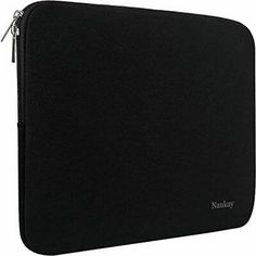 a black laptop case with zippers on the side and an inscription that says naukky