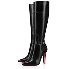 Christian Louboutin Lock Kate Botta 100 Black Leather Knee High Heel Boot 37 ********** Christian Louboutin ********** Brand: Christian Louboutin Size: 37 (Know Your Louboutin Size) Name: Lock Kate Botta Color: Black Style: Knee High Boots Style#: 3221247 Material: Calf Leather Lock Silver Side Detail Knee High Length Boots Standing On A 100mm Heel Black Calf Leather Material Inside Zipper Access Thin Back Heel Classic Red Leather Sole Brand New In Box, Comes With Original Box And Dust Bag 100% Style Knee High Boots, High Boots Style, Louboutin Boots, Knee High Heels, Designer High Heels, High Heel Boots Knee, Heel Boot, Boots Style, Red Bottoms