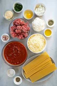 the ingredients for this meal are laid out in bowls