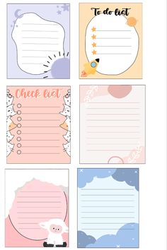 the printable to do list is shown in four different colors