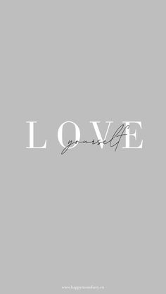 the word love is written in cursive writing on a gray and white background