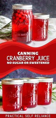 canning cranberry juice no sugar or sweetened