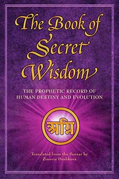 the book of secret wisdom, written in purple and gold