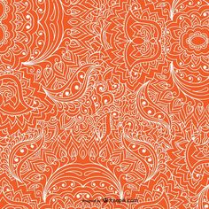 an orange and white paisley pattern