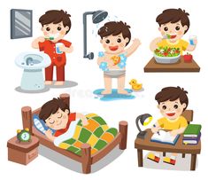 the boy is having different activities to do in his bed stock photo, images and royalty illustrations