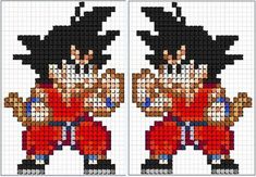 the cross stitch pattern for mickey mouse is shown in two different sizes and has an image of