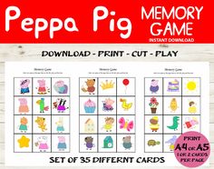 the peppa pig memory game is shown