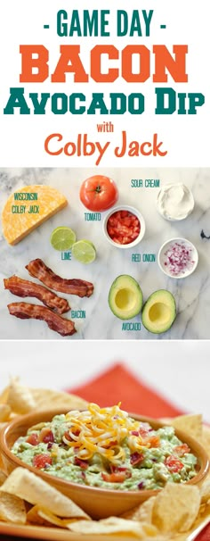 the recipe for game day bacon avocado dip