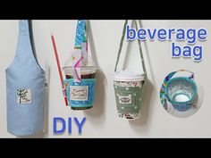 the diy beverage bag is hanging on the wall