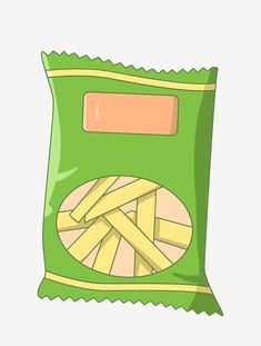 a green bag filled with lots of fries