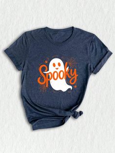 Embrace the spooky season with our fun Halloween shirt featuring a stylish skeleton graphic tee perfect for Halloween parties or just to show off your spooky vibes. This Stay Spooky Shirt is a must-have for anyone looking to add a retro Halloween touch to their wardrobe, making it a trendy and festive choice for the season. Get into the Halloween spirit with our Shirt and dance the night away in style with this Halloween Skeleton shirt. 2. Made with high-quality materials, this Skeleton Shirt is Halloween T Shirts Women, Vinyl Halloween Shirts, Halloween Shirts Diy, Family Halloween Shirts, Spooky Short Sleeve Shirt With Letter Print, Spooky Custom Print Short Sleeve Tops, Spooky Halloween Top With Letter Print, Trendy Halloween Shirt With Graphic Print, Halloween Short Sleeve Shirt With Screen Print