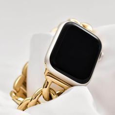 Meet your new favourite watch band. Perfect to add a touch of luxe to any outfit, wear it on repeat to the office, bar and everywhere in between. Crafted from premium stainless steel and plated in 18k Gold to elevate your Apple Watch into a piece of fine jewellery. Our commitment to high quality ensures your bracelet is: Waterproof Rust Free Tarnish Free Nickel Free Plating Need to shorten your band for a firmer fit? Simply flick open & remove the clasp links with your nail - no tool required! O Timeless Stainless Steel Bracelet Strap Watch Accessories, Modern Watch Band Accessories As Gift, Yellow Gold Stainless Steel Watches With Bracelet Strap, Timeless Stainless Steel Watch Bracelet Strap, Luxury Metal Watch Accessories, Modern Adjustable Watch Bands With Polished Finish, Chic Gold Everyday Watch, Chic Everyday Gold Watches, Timeless Stainless Steel Bracelet Strap Apple Watch Band