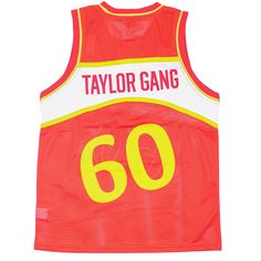 Vintage Embroidered 60 Logo/Vintage Embroidered Taylor Gang 60 Logo On Red Basketball Jersey Red Retro Tops For College, Retro Red Tops For College, Retro Red College Tops, Red Retro Sports Top, Throwback Red Tops For Sports Events, Red Embroidered Streetwear Tops, Red Embroidered Tops For Streetwear, Red Tops With Embroidered Graphics For Streetwear, Red Throwback Style College Tops