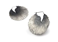 Silver Earrings - These unique, lightweight hoops are hammer forged on the artists antique anvil, creating an organic textured surface with a reticulated edge. Great for any occasion!<br><br>Due to the handmade nature of these earrings, each pair is unique and may differ slightly from the photo. Contemporary Bracelets, Artful Home, Creative Jewelry, Contemporary Jewelry, Artistic Jewelry, Metal Working, Handmade Natural, Pendant Lighting, Silver Earrings