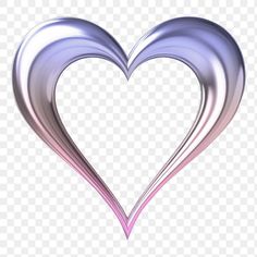 a heart shaped object on a white background with pink and silver lines in the shape of a