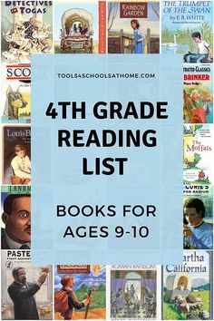 an image of books for ages 9 - 10 with the title 4th grade reading list