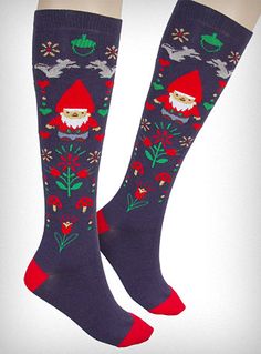 GNOME SOCKS!!! Code Clothing, Special Clothes, Woodland Christmas, Walk This Way, A Work In Progress, Knee Socks