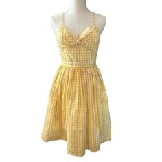 Nwot English Factory Yellow Gingham Dress. Bust 34” Waist 28” Length 37” Back Zip And Adjustable Straps. Nwot All Measurements Are Approximate. Smoke Free Home. #Mj42 Yellow Gingham Dress, Yellow Gingham, English Factory, Gingham Dress, Sun Dress, Sundress, Gingham, New Dress, Colorful Dresses