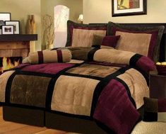 PRICES MAY VARY. 100% Polyester Add Taste, Style & Comfort with this Luxury 7 Pc Design To Your Bedroom Set includes, 1 King Comforter 102"x 92" (Falls approximately 10 inch on sides), 2 King size Shams 20" X 36", 1 Bed Skirt and 3 Dec Pillows, Faded look of Microsuede fabric. Matching curtains are available and listed separate. Bring a touch of class into your Bedroom with this 7 Piece Bedding Set. This bed in a bag set will add a touch of warmth and it will create a calm and relaxed atmosphere Cama King Size, Lit King Size, Bed Comforter Sets, Comforter Bedding Sets, Bed In A Bag, King Comforter Sets, Queen Comforter Sets, Twin Size Bedding, Bed Sets