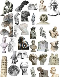 an image of many different statues and sculptures