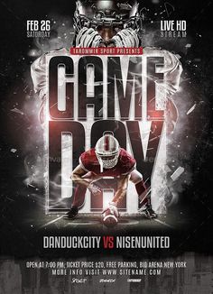 Game Day Football Flyer Sports Day Flyer, Football Ads, Football Watch Party, College Football Games, Game Day Football, Football Tournament