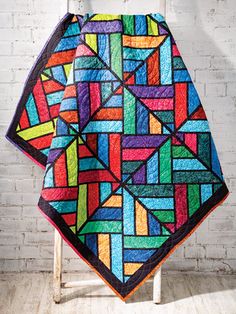 Tessellating Diamonds Quilt Pattern download from Annie's Craft Store. Order here: https://www.anniescatalog.com/detail.html?prod_id=147259&cat_id=1644 Diamond Tides Quilt Pattern, Quilt Strip Patterns, Stain Glass Quilts, Geometric Quilt Patterns Free, Beginner Quilt Patterns Free Simple, Jellyroll Quilts Easy, Jelly Roll Quilts Ideas Free Pattern, Stained Glass Quilt Patterns Free, Three Color Quilts