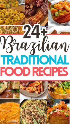 the cover of 24 braasian traditional food recipes, including meats and vegetables