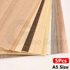 five different types of wood flooring samples