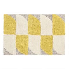 two rugs with yellow and white designs on them, one is made out of wool