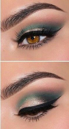 Makeup For A Emerald Green Dress, Dark Green Wedding Makeup, Simple Makeup For Green Dress, Make Up For Hunter Green Dress, Eye Makeup For Light Green Dress, Briadsmaid Make Up, Emerald Green And Gold Eyeshadow, Prom Makeup For Green Dress Full Face, Emerald Green And Silver Makeup