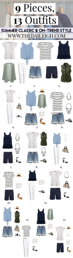 Summer Capsule Wardrobe 2023 Over 40, Summer Holiday Capsule Wardrobe, 13 Outfits, Holiday Capsule Wardrobe, Spring Summer Capsule Wardrobe, Holiday Outfits Women, Travel Capsule, Summer Wardrobe Essentials