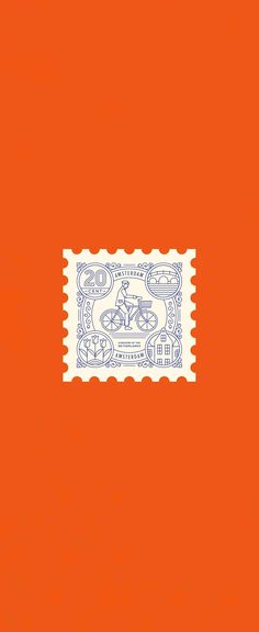 an orange book with a stamp on the front and back cover that reads, bicycle