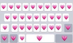 pink hearts are arranged in the shape of squares