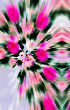 an abstract image of pink and green flowers