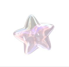 a shiny star shaped object is shown against a white background with the reflection of light on it