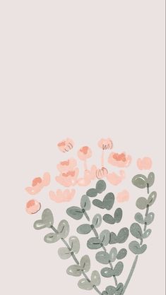 some pink and grey flowers on a light gray background with the word love written in it