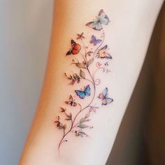 Radiant Vine Tattoo Art Set Hip Thigh Tattoos Butterfly, I Love Us Tattoo, Tattoo Ideas Female Vines, Butterfly Milkweed Tattoo, Petite Flower Tattoo, Vine And Flower Tattoo Sleeve, Floral Wrist Tattoo Bracelets, 2 X 2 Tattoo Ideas, Ring Tattoo Designs For Women