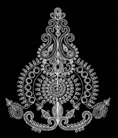 a black and white drawing of an ornate design