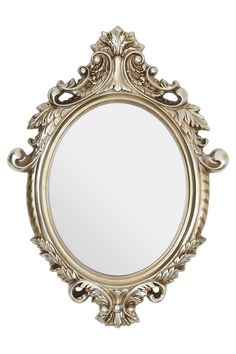 an ornate gold framed mirror on a white background with clipping for text or image